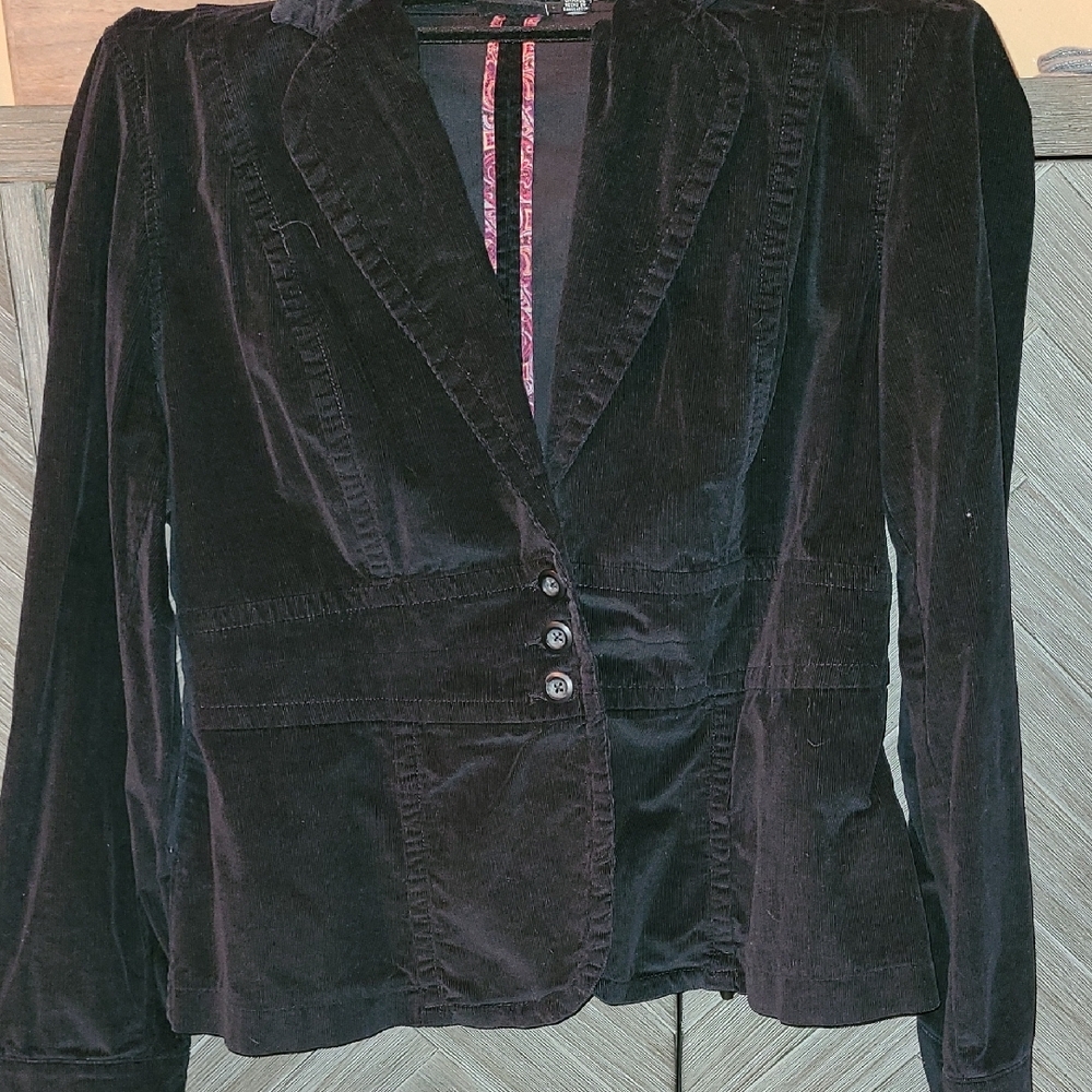 a.n.a Corduroy Black Blazer with Button Accents - Picture 2 of 10